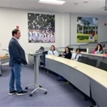 Michael Haggard ‘88 addressed members of the Palmer Trinity Law Club